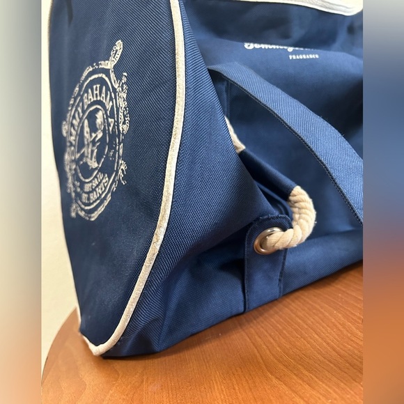 Tommy Bahama Set Sail St Barts Duffle Gym Carry On Travel Bag Navy Blue Rope - Picture 9 of 10